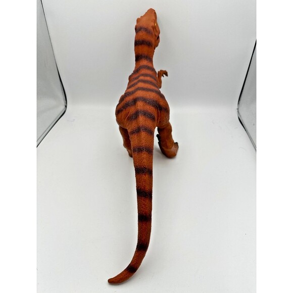 Velociraptor Dinosaur Figure Toy Brown Striped Realistic 18” ©2014 - Picture 5 of 10